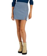 MSRP $32 Hippie Rose Juniors&#39; Jacquard Side-Slit Mini Skirt Blue Size Small - $120.20 MXN