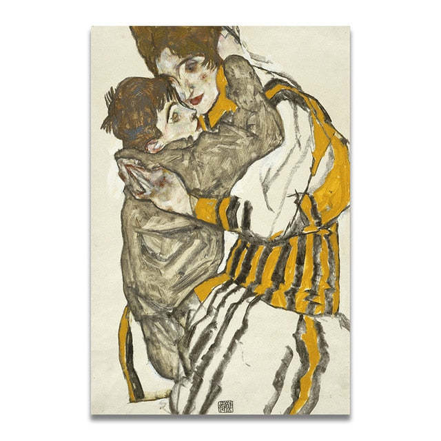 Egon Schiele Body Color Delineation Sketch Figure Wall Pictures HQ Canvas Print Item image 6