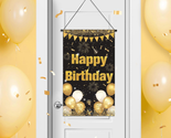 Black Gold Birthday Door Sign for Boys, Black Gold Birthday Door Banner ... - $18.28