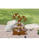 42in Tall Christmas Decoration Candy Canes Rust Metal Yard Art Lawn Scul... - $5,215.63 MXN