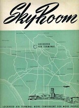 Sky Room Menu Lockheed Air Terminal July 4, 1955 Burbank California - £173.87 GBP