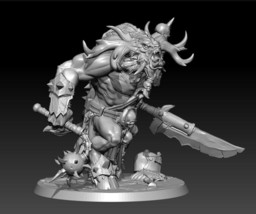 50mm 3D Print Model Kit Warrior Berserk Monster Fantasy Unpainted - £21.18 GBP