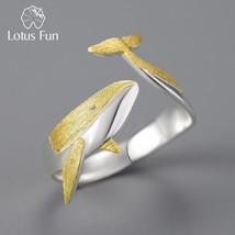18K Gold Personality Whale Dating Adjustable Rings for Women Original 925 Sterli - £25.34 GBP