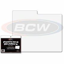 10x Bcw Postcard Dividers - 6 X 4 With A Tab White Plastic 1-PCD - $7.41