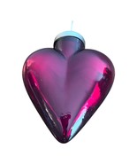 Vintage 4&quot; Glass Red Heart Ornament - £9.91 GBP