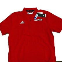 Adidas Mens Medium NCAA Louisville Cardinals 1/4 Zip Short Sleeve Shirt Red - £33.24 GBP