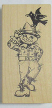 Judi Kins Jjw &amp; Crb Usa Wood Mounted Rubber Stamp Fall Happy Scarecrow 3742 F - £10.28 GBP