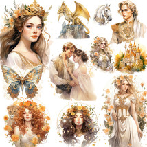 20 Pcs Autumn Fall Princess Prince Stickers Set Fantasy Diary Journal Sc... - £7.00 GBP