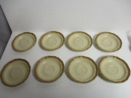 SET OF 8 Vintage MIKASA Whole Wheat E8000 Oven To Table Saucers 6.25&quot; - £23.48 GBP