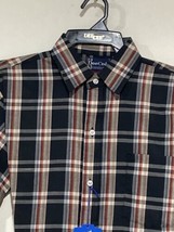 Dee Cee Mens M Shirt Blue Plaid Athletic Fit Cotton Button Down NEW Pocket - £11.48 GBP