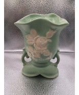 &quot;Weller&quot;   American Pottery vase roses teal green 6 1/2&quot; [sw2] - $104.20 CAD