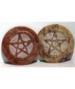 Pentagram 3&quot; Soapstone Altar Tile or Candle Holder! - $5.35 CAD