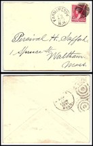 1891 NEW HAMPSHIRE Cover - Farmington to Waltham, MA R8 - $2.96