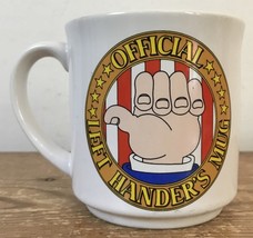 Vtg Recycled Paper Products Official Left Handers Mug Funny Joke Coffee Mug - $29.69