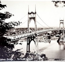 RPPC Saint John&#39;s Bridge Portland Oregon 1920s Sawyer Photos Pacific NW PCBG6F - £19.65 GBP