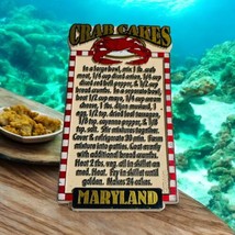 Maryland USA Souvenir Crab Cakes Recipe Collectible Refrigerator Magnet - €12,07 EUR