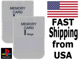 Two PS1 Memory Cards (Sony Playstation) - FAST Shipping From USA - $9.99