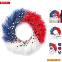Enchanting 24'' Artificial Reeds Wreath With Stars &amp; Berries for Celebra... - $37.57