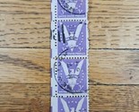 US Stamp Win the War 3c Used Violet Vert Strip of 4 New York Cancel - $4.74