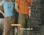 Brittany Snow Will Estes teen magazine magazine pinup clipping American ... - £3.99 GBP