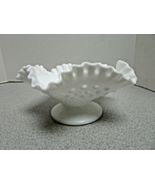 VTG FENTON WHITE MILK GLASS HOBNAIL PEDESTAL COMPOTE  8&quot; X 3.5 HALLMARKED - $218.28 MXN