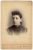 Antique Circa 1880s Cabinet Card Roshon Beautiful Young Woman St. Harrisburg, PA - £7.57 GBP