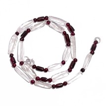 Natural Crystal Garnet Gemstone Mix Shape Smooth Beads Necklace 17&quot; UB-4576 - £7.86 GBP