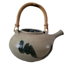 Earthenware Ceramic Decorative Teapot Tea Pot Bamboo Handle - £20.35 GBP