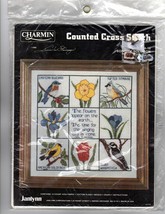 SONG OF SOLOMON Counted Cross Stitch Sampler Kit Birds Flowers Janlynn #... - $26.47