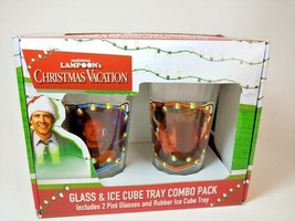 National Lampoons Christmas Vacation Glass &amp; Ice Cube Tray Combo Pack NOS - £11.41 GBP