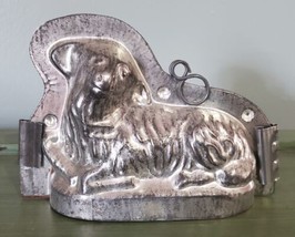 Antique Lamb Sheep Chocolate Mold 6 1/2&quot; x 4 1/2&quot; 2 Piece Early 19th Cen... - £139.56 GBP