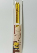 SNOOPY CHARLIE BROWN Chopsticks Transparent Clear Yellow Made in Japan - $26.18
