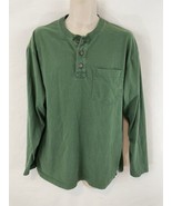 Duluth Trading Co Mens M Longtail Green Pocket Henley Shirt - £11.74 GBP