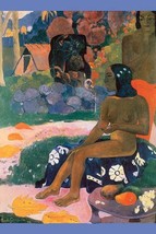 Tahitian Girl nude sits on fabric 20 x 30 Poster - $25.98