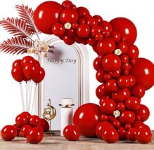 130pcs Ruby Red Balloon Arch Kit – Dark Red Garland for Party &amp; Celebration - $38.99