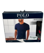 Polo Ralph Lauren Men Black Slim Fit Crewneck 3-pack Undershirt Size M B... - £28.70 GBP