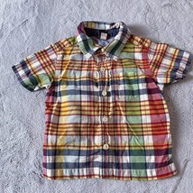 Baby GAP Button Front Shirt Plaid Boys Short Sleeve Toddler Size 12-18 M... - £10.98 GBP