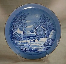 Currier &amp; Ives The Farmer&#39;s Home Winter Collector&#39;s Plate w Gold Trim Japan b - £15.57 GBP