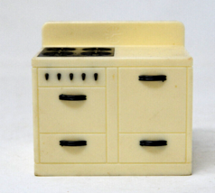 Vintage Renwal Dollhouse Ivory Kitchen Stove Range Oven K-69 - $12.95