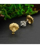 Bronze Agaric Mushroom Post Earrings 10x8mm - $424.07 MXN