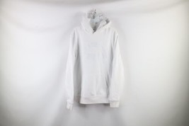 Vintage Gap Athletic Mens Large Distressed Spell Out Block Letter Hoodie White - $49.45