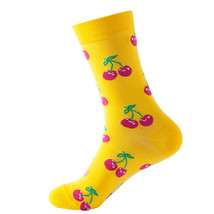 Yellow Cherry Pattern Cozy Socks (One Size) - $14.99