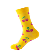 Yellow Cherry Pattern Cozy Socks (One Size) - £11.87 GBP