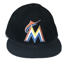 New Era 59-50 Miami Marlins Size 7-1/2 Fitted Hat Black MLB Baseball Cap - $19.95