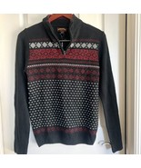 Ministry of Fashion Nordic Black Men’s Half Zip Pullover Sweater Fair Is... - $445.40 MXN