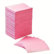 50 Hot Pink  Disposable Dental Bibs, Tattoo Tray Nail Chair Paper Covers - $11.87