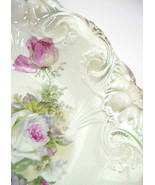 1910s Pearl Lusterware Fruit Bowl Cabbage Rose Bouquet Antique Art Nouve... - £70.21 GBP