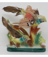 MCM Mid Century Vintage Porcelain Birds with Real Feathers Figurine Japan - €33,88 EUR