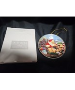 Vintage AVON 2001 A Visit With Santa Miniature Plate Ornament Teddy Bear... - $10.40