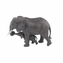 Rustic Polystone Mother and Child Standing Elephant Figure Brown Animals... - £73.93 GBP